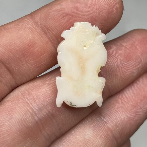 1" Antique Hand Carved Angel Coral Buddha Face Boddhisatva Chinese Pendant Head - Picture 10 of 14